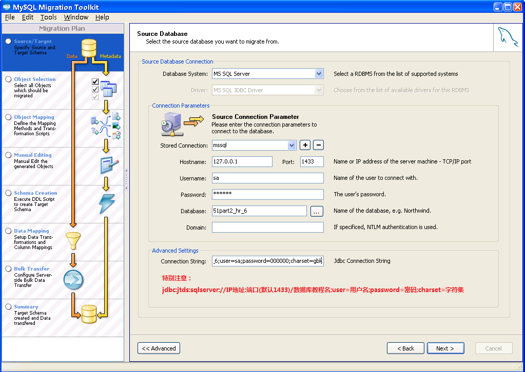 MsSQL转化成MySQL – MySQL Migration Toolkit